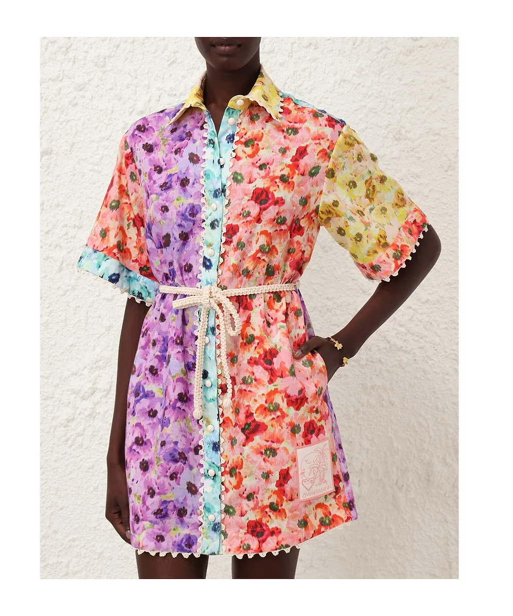 Zimmermann Lightburst Trimmed Shirt Dress