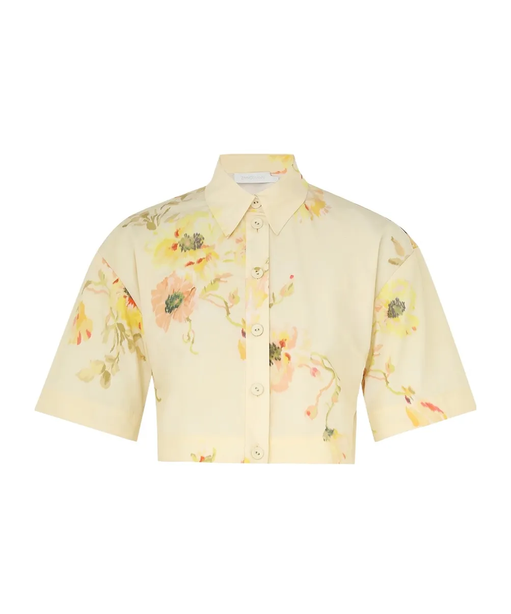 Zimmermann Lightburst Relaxed Crop Shirt