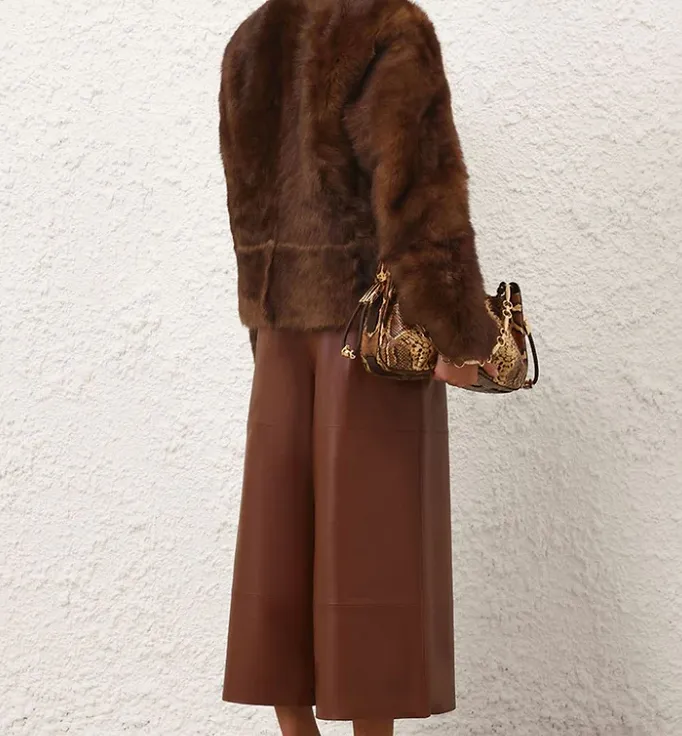 Zimmermann Long Sleeved Shearling Leather Jacket