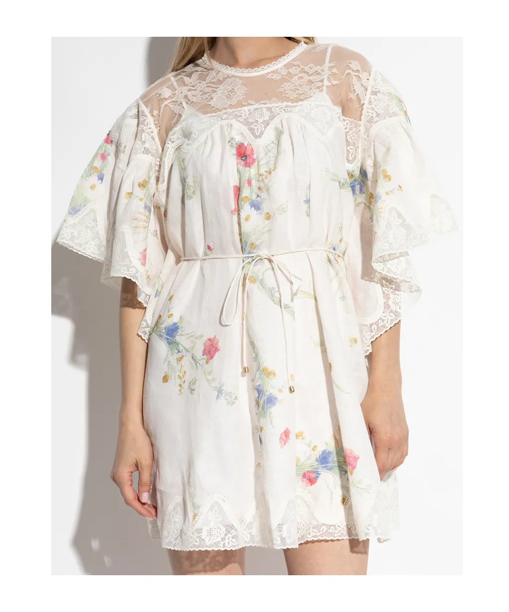 Zimmermann Lucky Lace Trim Mini Dress