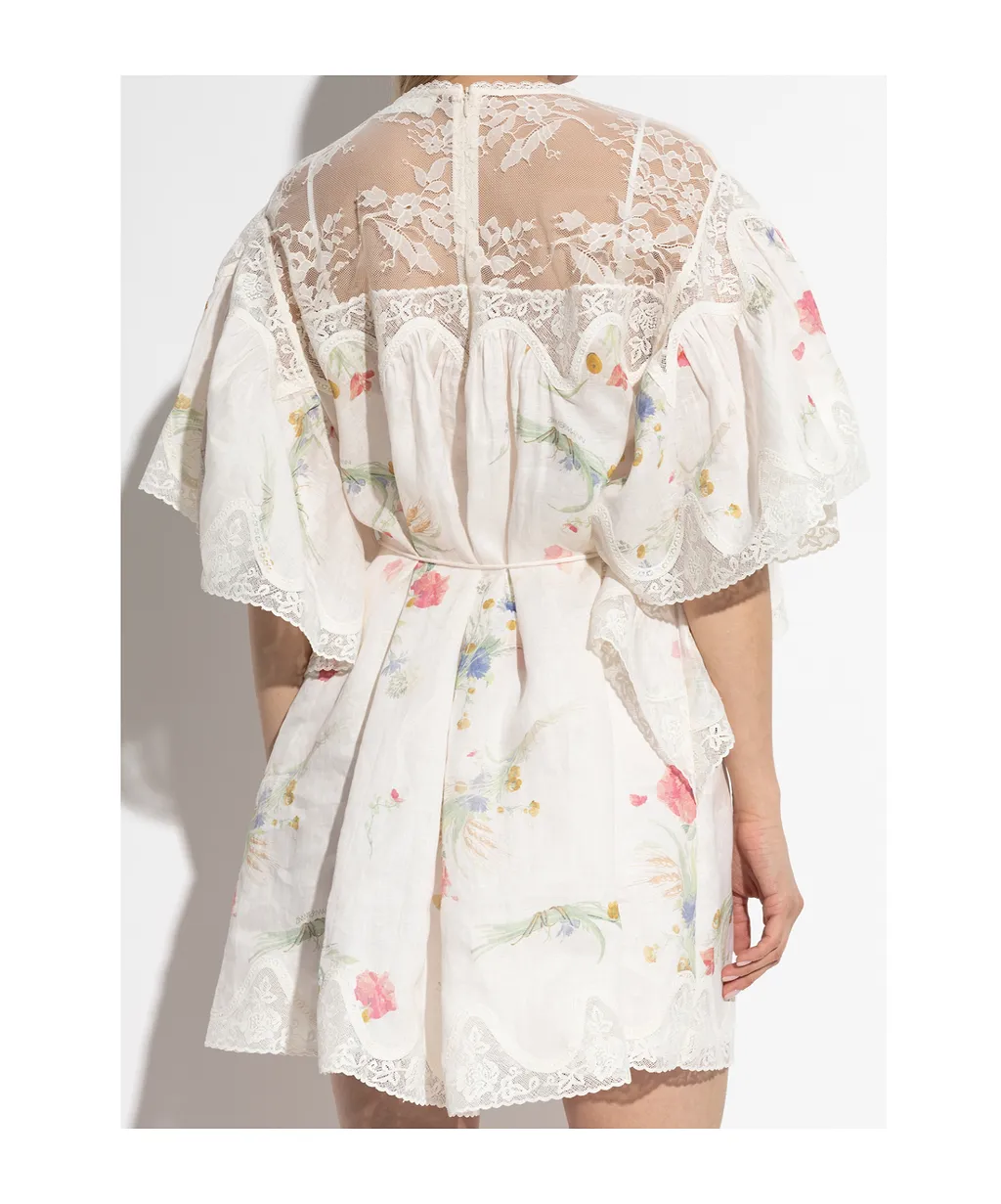 Zimmermann Lucky Lace Trim Mini Dress