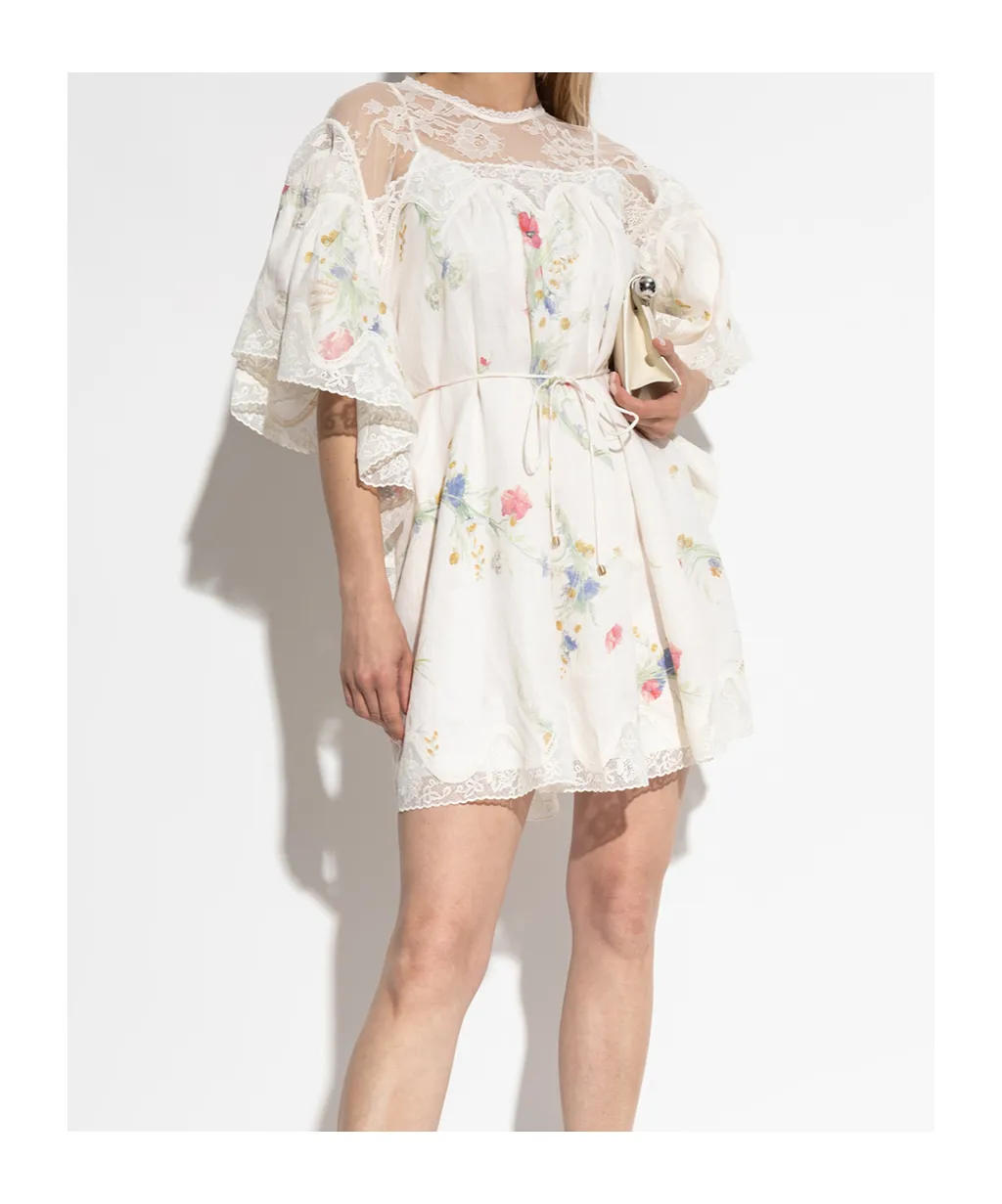 Zimmermann Lucky Lace Trim Mini Dress