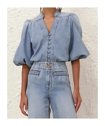 Zimmermann Lucky Denim Blouse