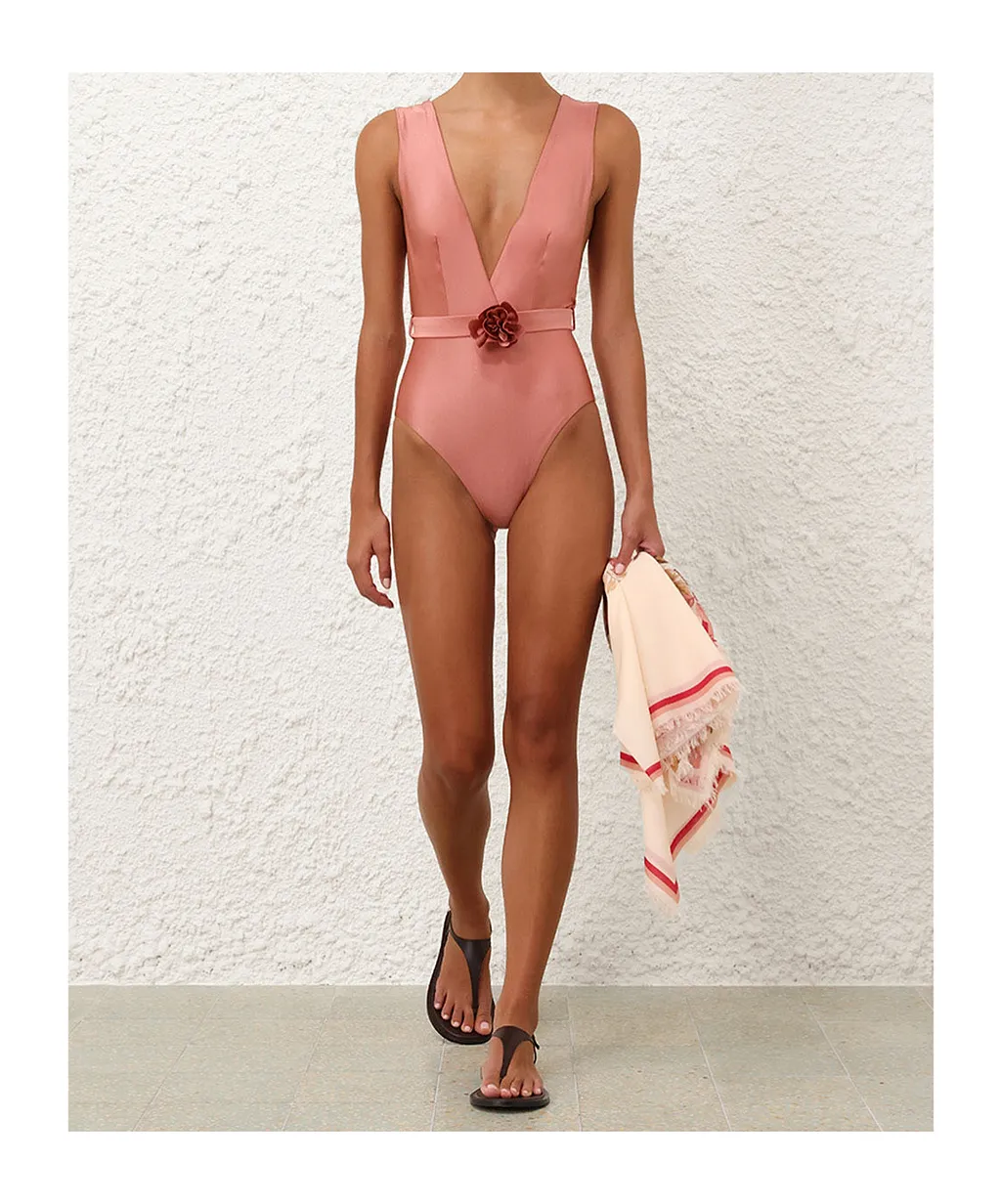 Zimmermann Lucky Plunge Flower 1Pc Swimsuit