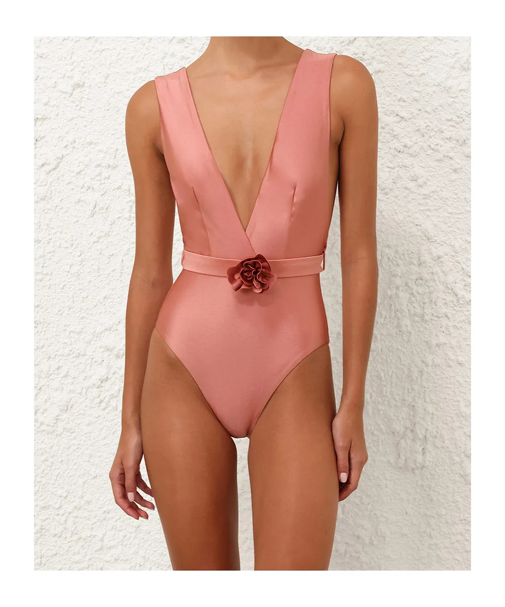 Zimmermann Lucky Plunge Flower 1Pc Swimsuit