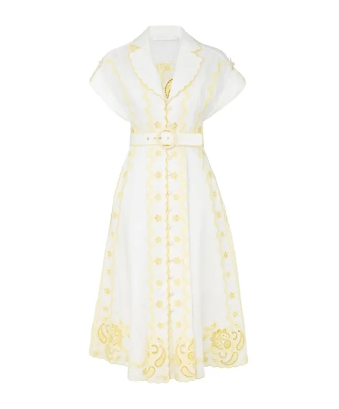 Zimmermann Lucky Embroidered Midi Dress