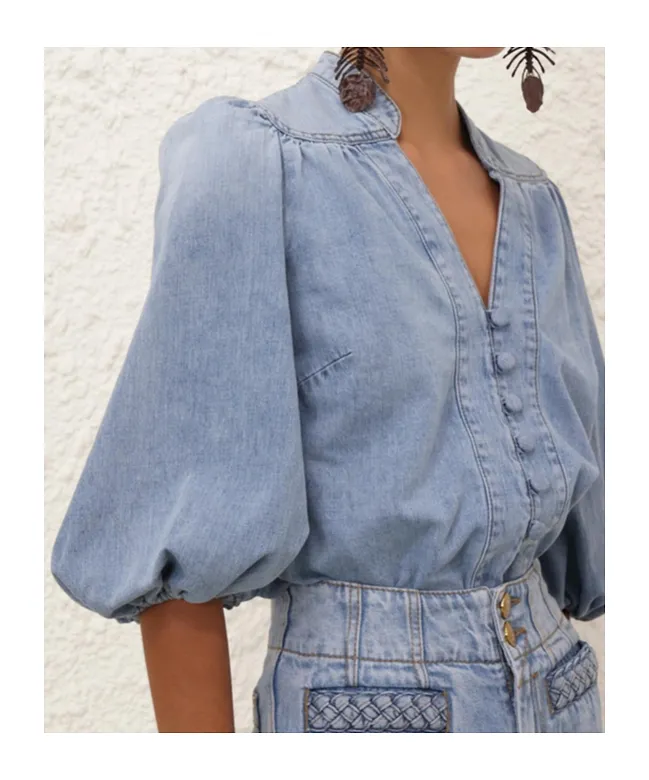 Zimmermann Lucky Denim Blouse