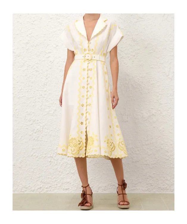 Zimmermann Lucky Embroidered Midi Dress