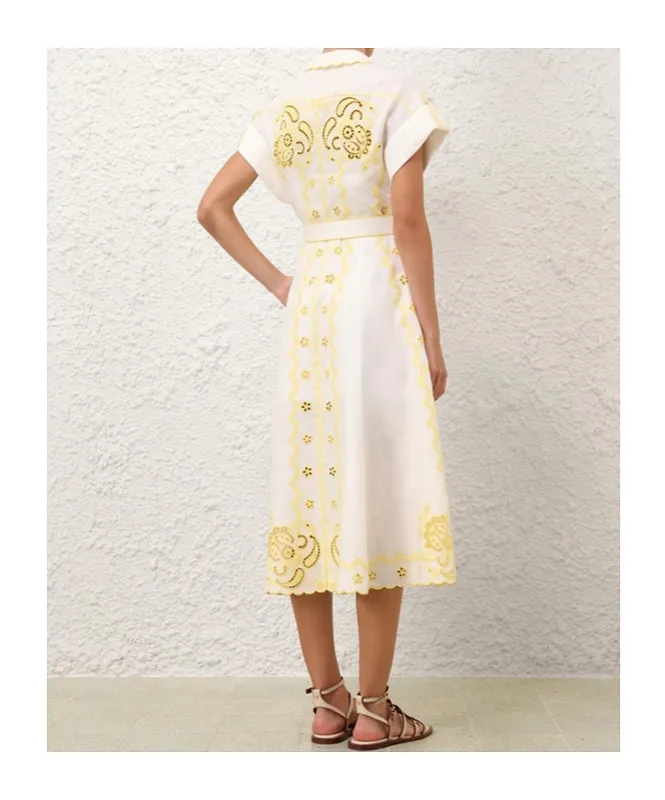 Zimmermann Lucky Embroidered Midi Dress