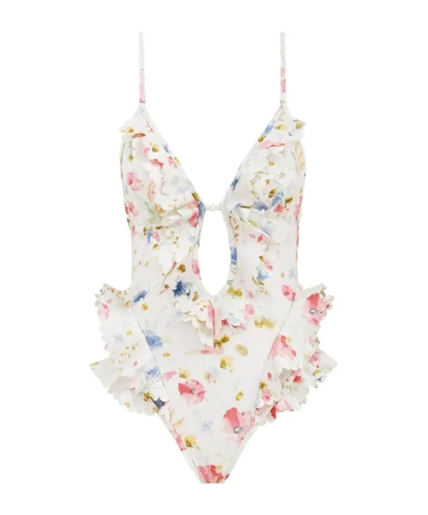 Zimmermann Lucky Waterfall Frill One-Piece Swimsuit