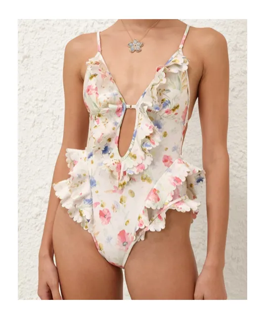 Zimmermann Lucky Waterfall Frill One-Piece Swimsuit