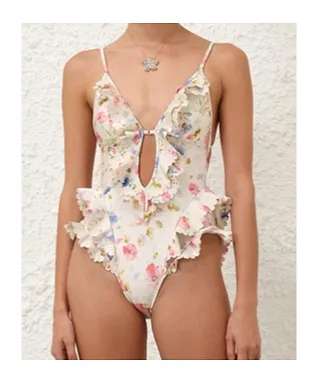 Zimmermann Lucky Waterfall Frill One-Piece Swimsuit