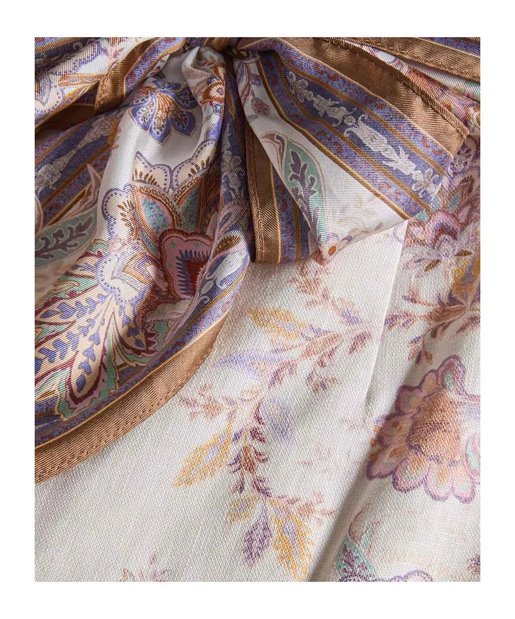 Zimmermann Luna Scarf-Tie Printed Shorts
