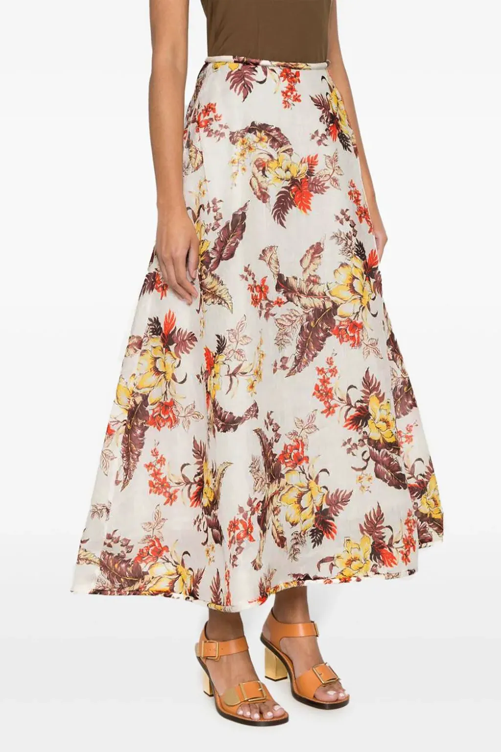 Zimmermann Matchmaker Floral Printed High Waist Skirt