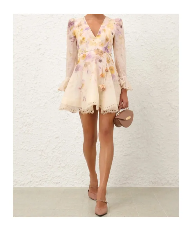 Zimmermann Memento Embroidered Mini Dress