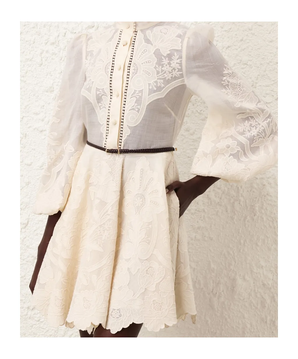 Zimmermann Ottie Embroidered Mini Dress