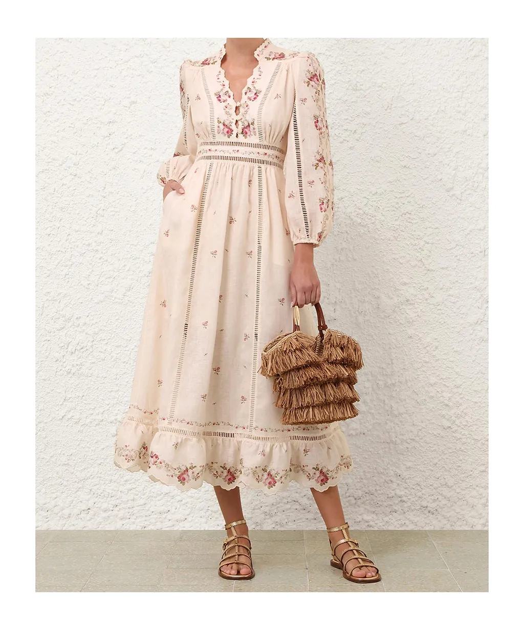 Zimmermann Patience Plunge Midi Dress