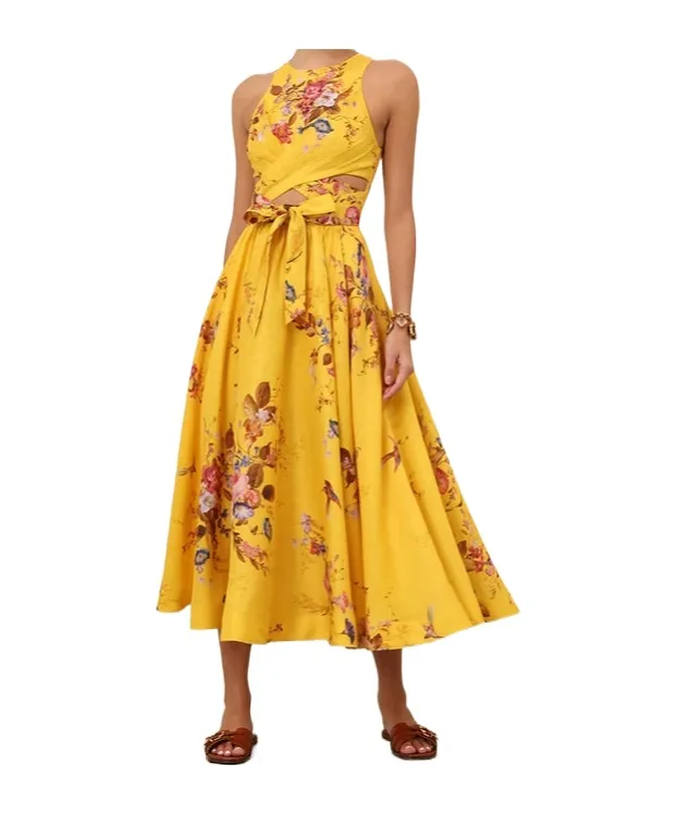 Zimmermann Patience Cutout Floral Midi Dress