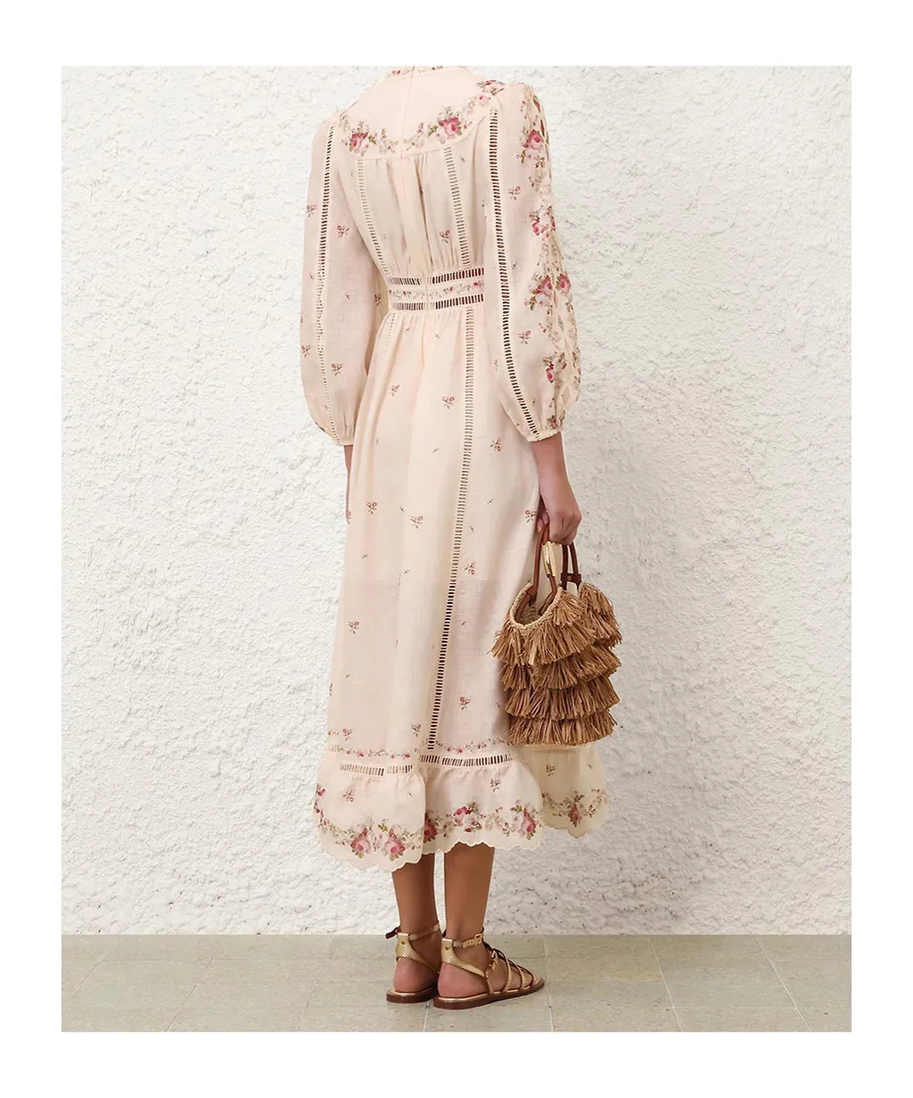 Zimmermann Patience Plunge Midi Dress