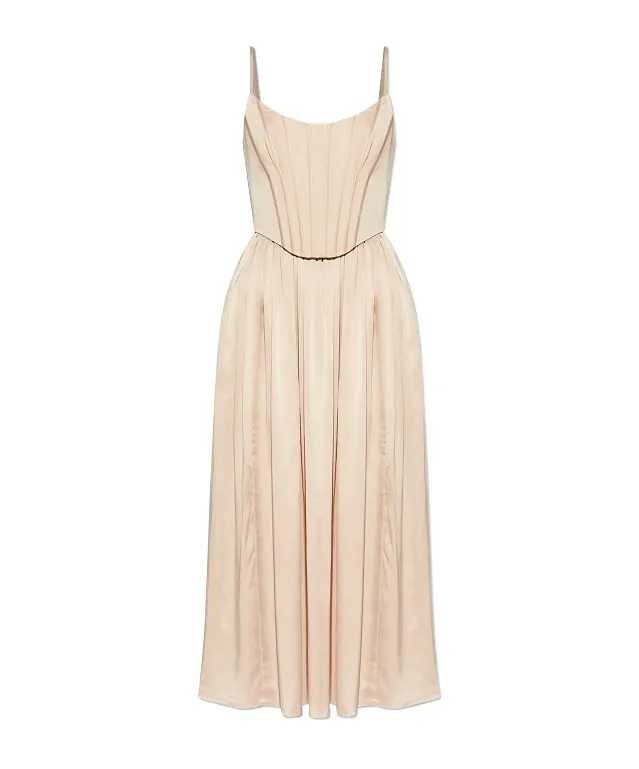Zimmermann Pleated Flared Slip Dress