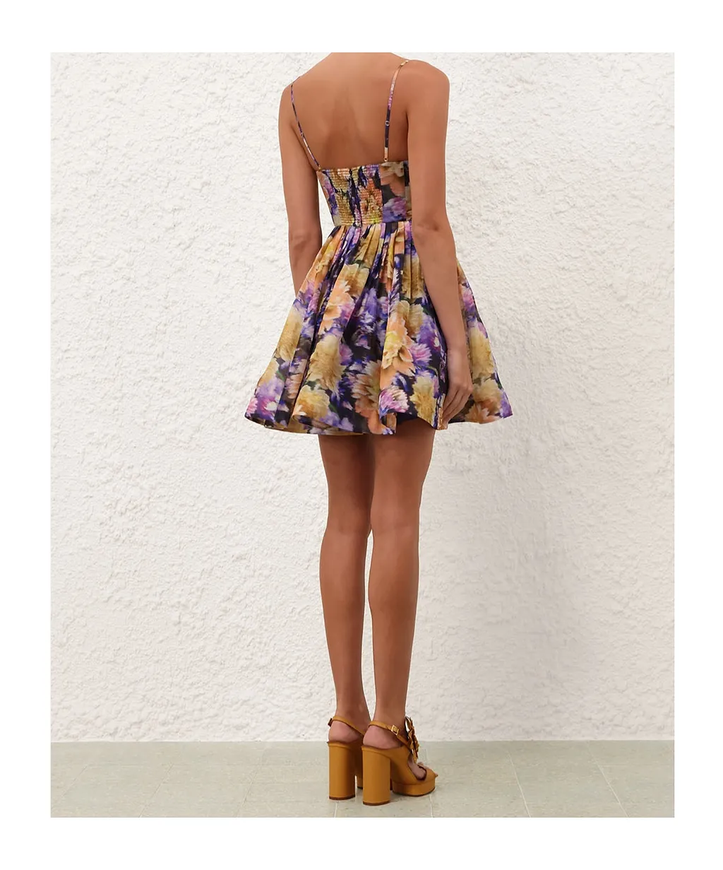 Zimmermann Pleated Floral Mini Dress