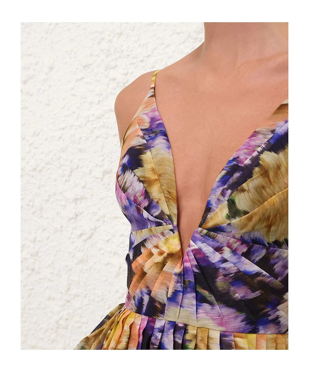 Zimmermann Pleated Floral Mini Dress