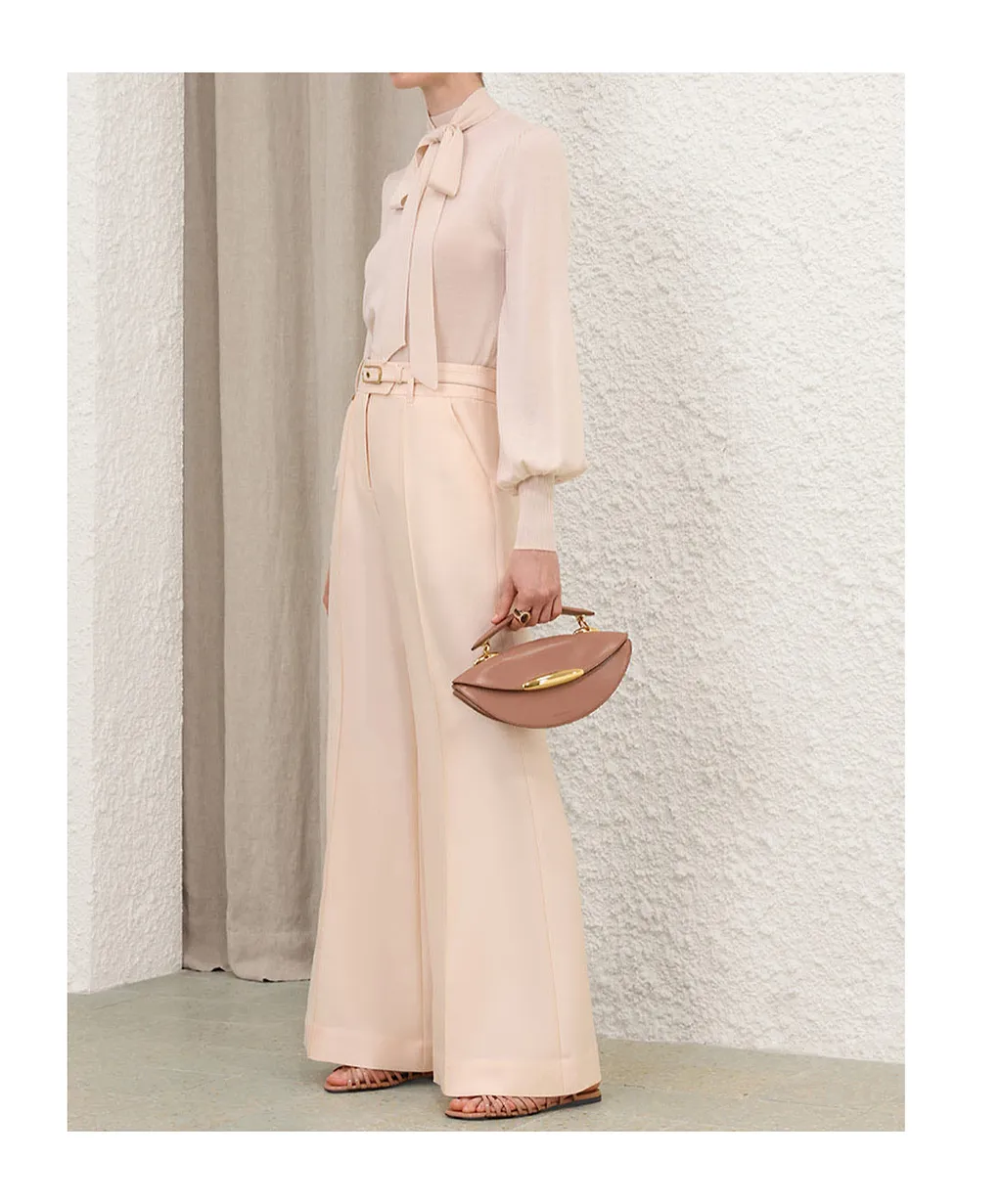 Zimmermann Pussybow Necktie Detailed Knitted Top