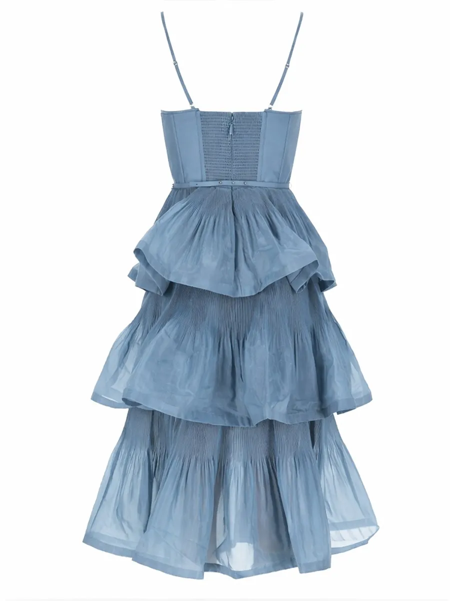 Zimmermann Pleated Tiered Midi Dress