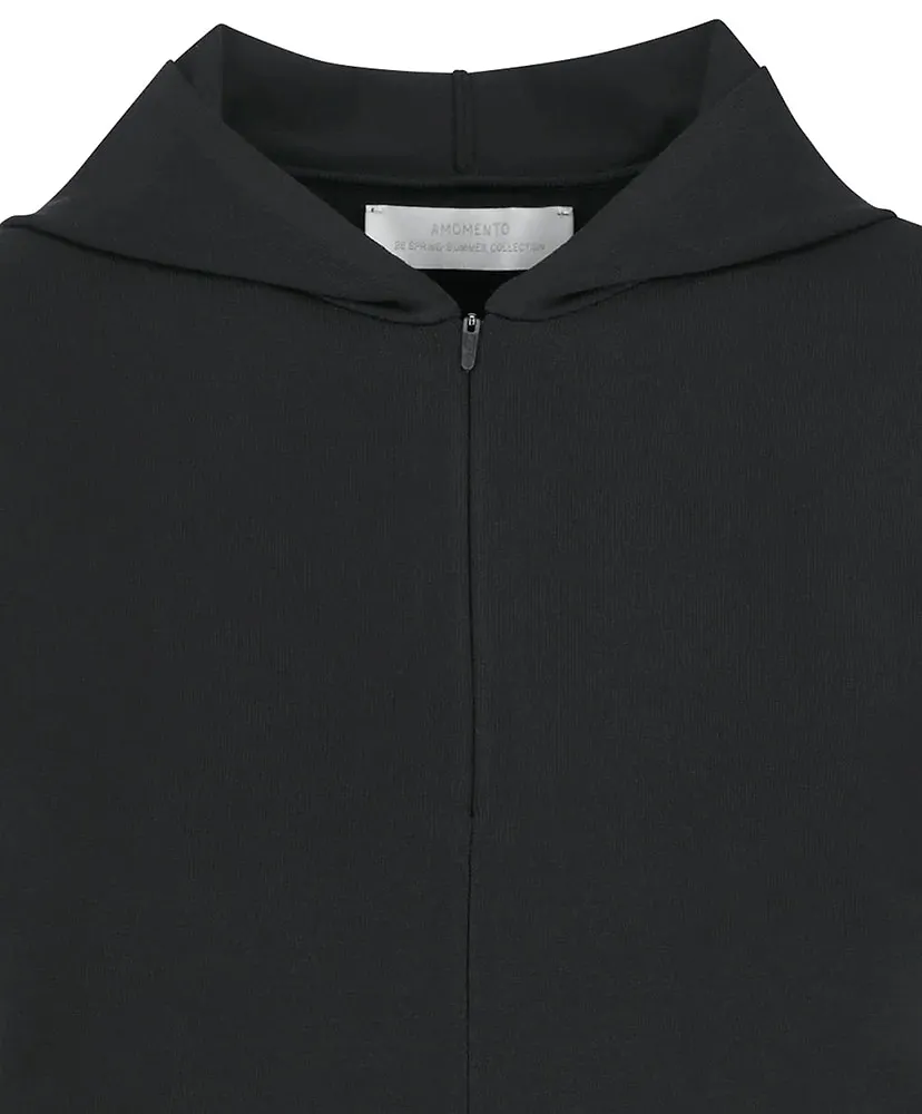 Half Zip-Up Knit Hoodie