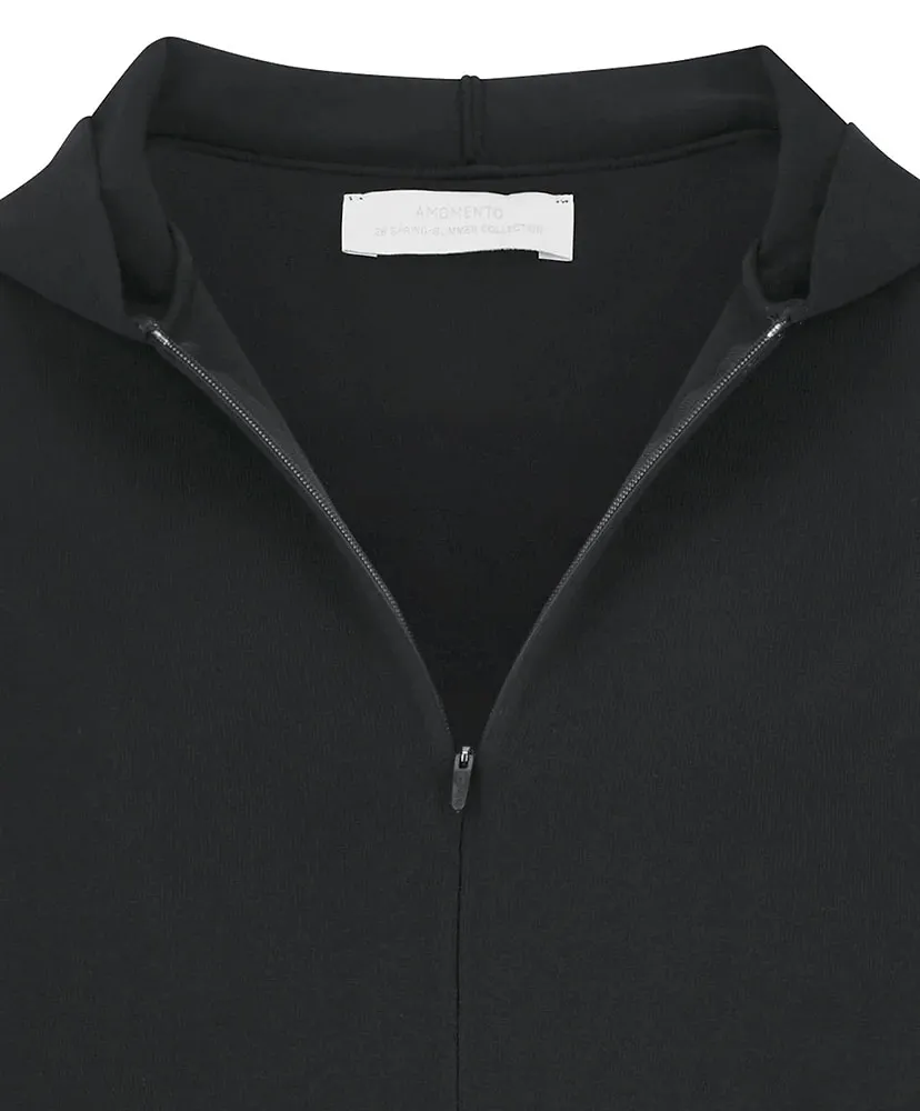 Half Zip-Up Knit Hoodie
