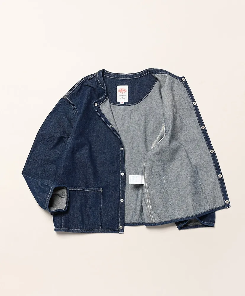 Denim Collarless Jacket