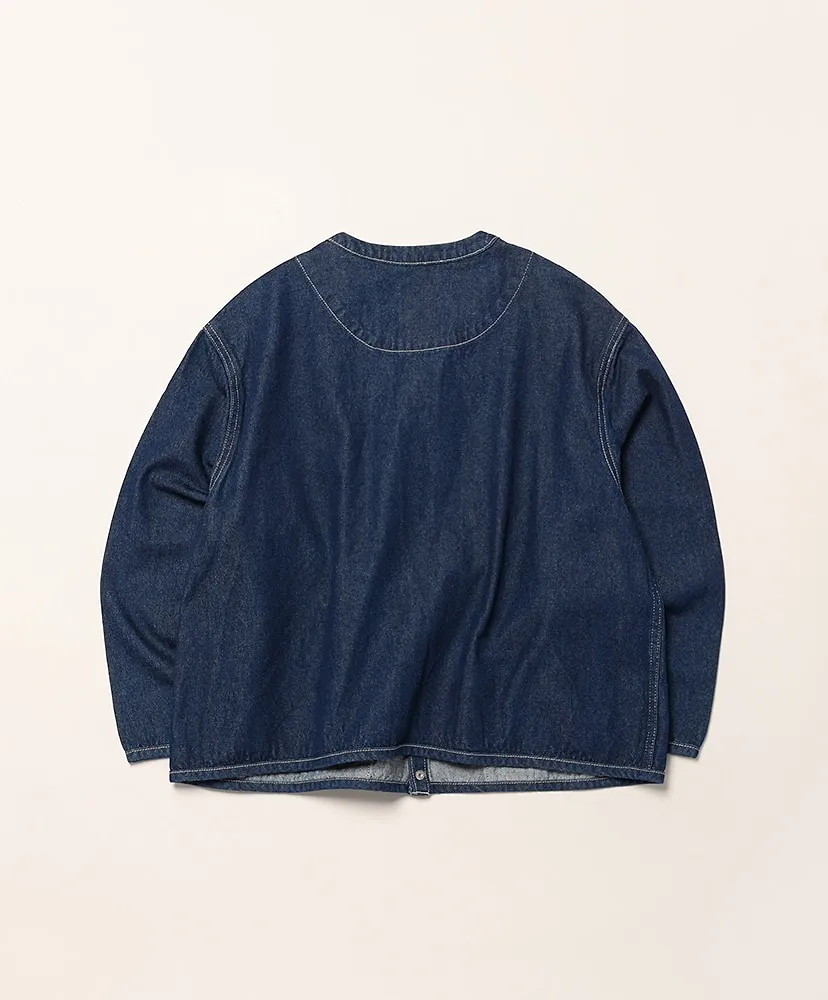 Denim Collarless Jacket