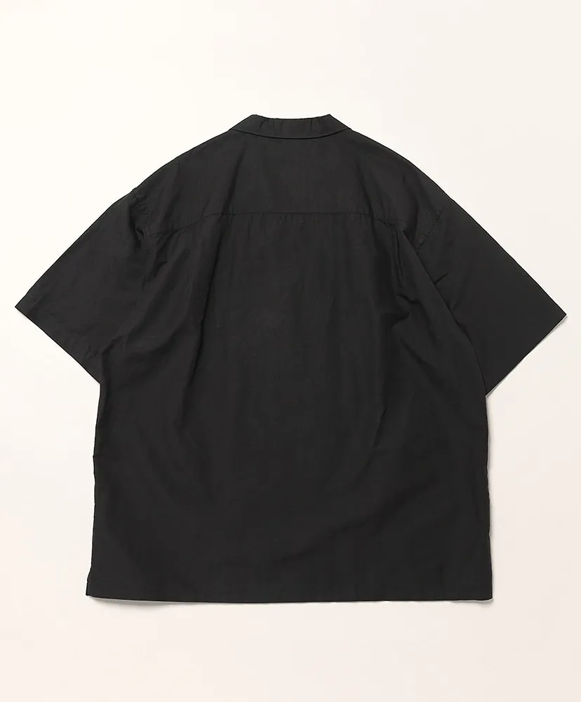 Cotton Linen Slub Open-Collar Shirt