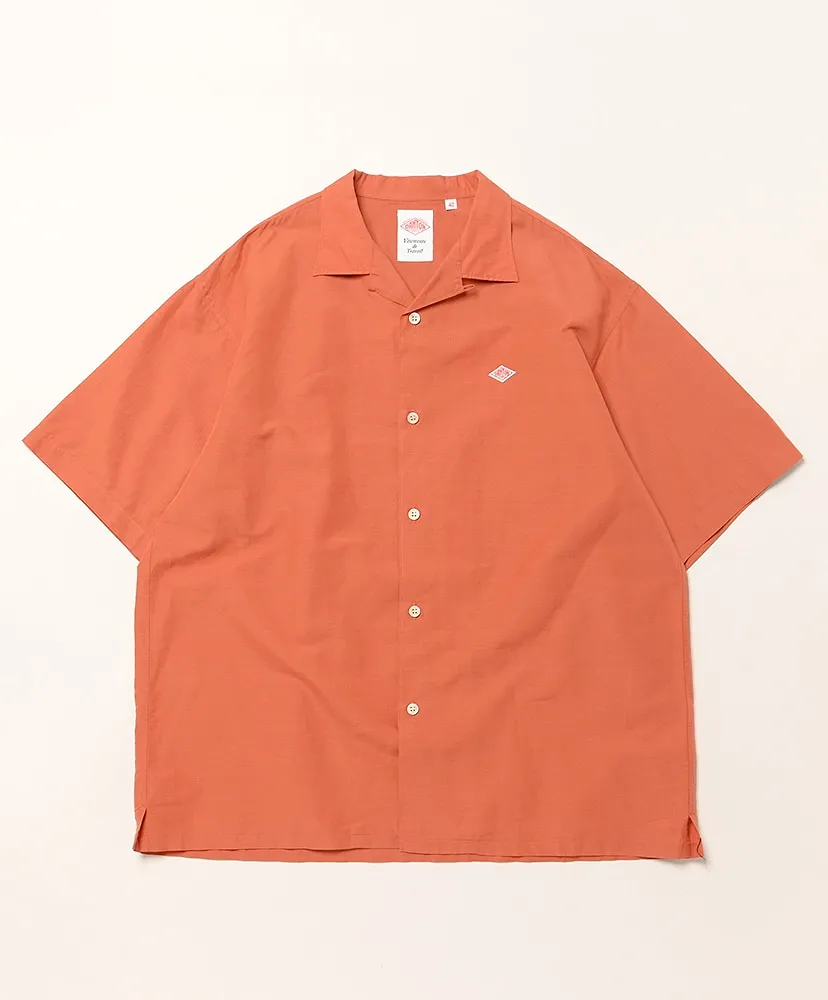 Cotton Linen Slub Open-Collar Shirt