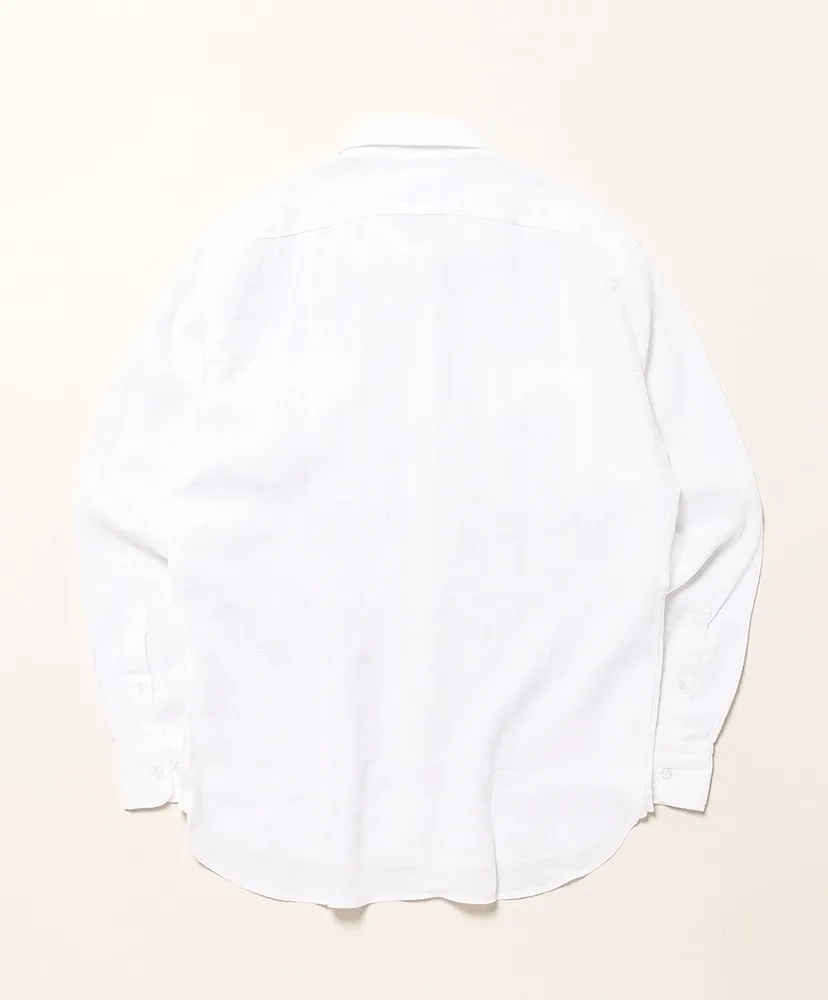 Linen Garment Dyed Reg Coller Shirts With 2 Pocket