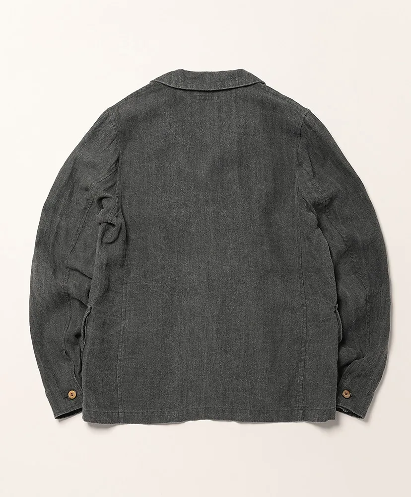 Natural Dyed Herringbone Linen Jacket