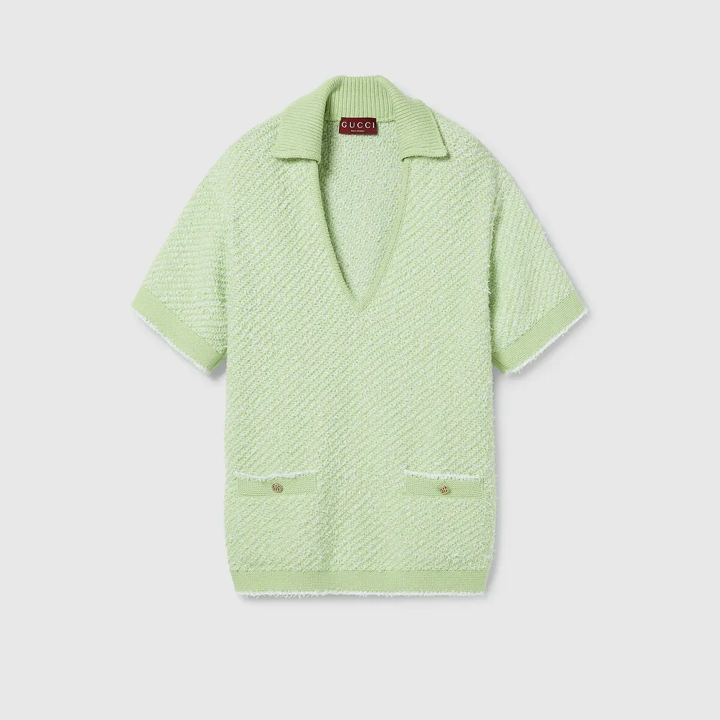 Cotton Blend Polo Top