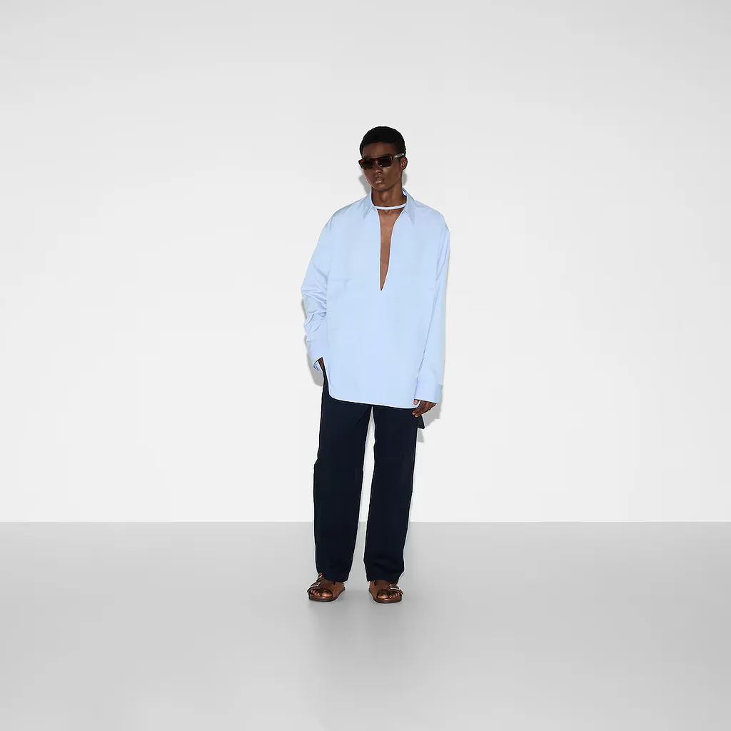 Embossed Cotton Poplin Shirt