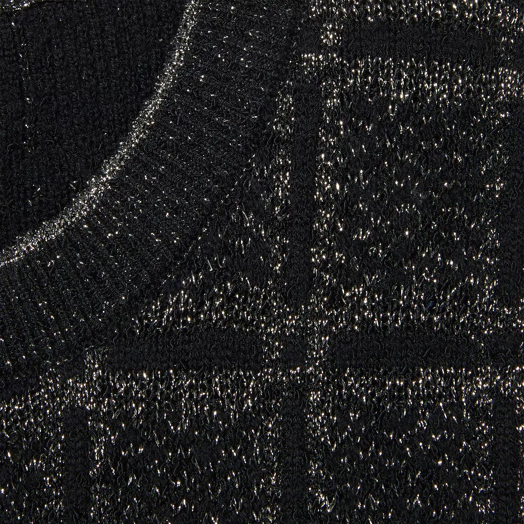 Wool And Lamé Check Jacquard Cardigan