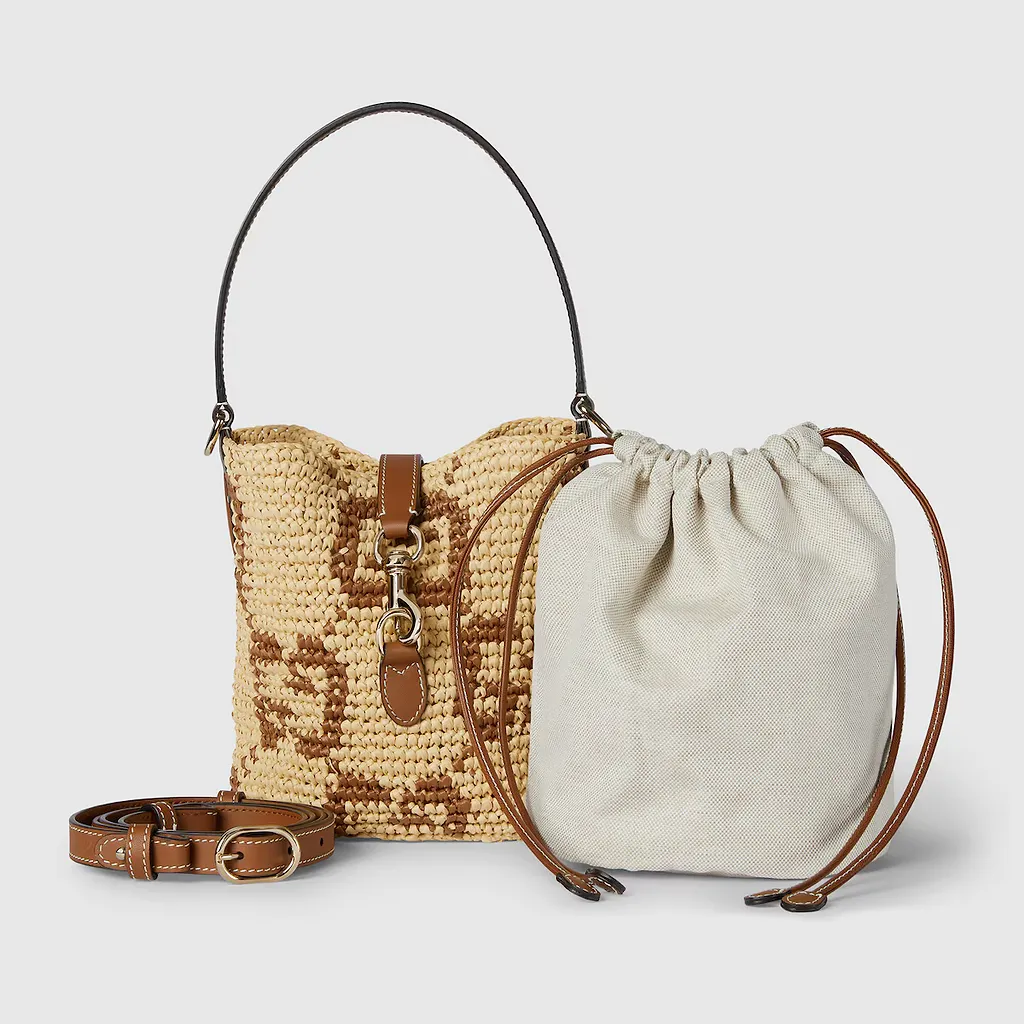 Woven Mini Bucket Bag