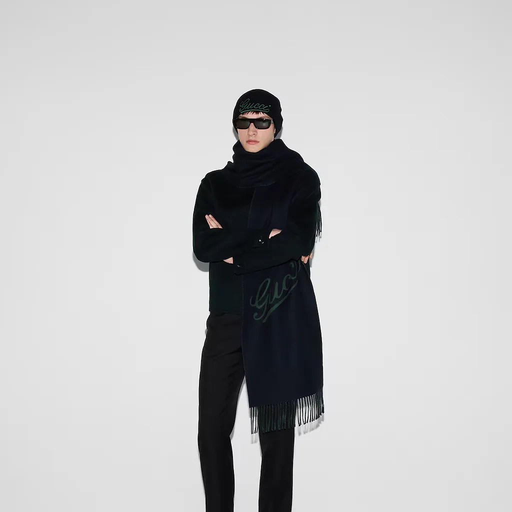 Wool Hat With Gucci Embroidery