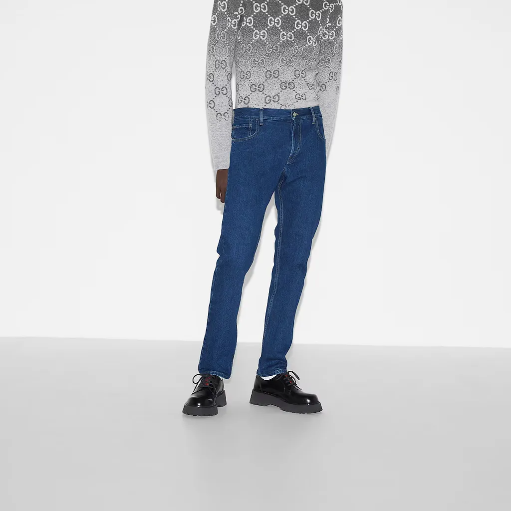 Tapered Denim Pant With Web