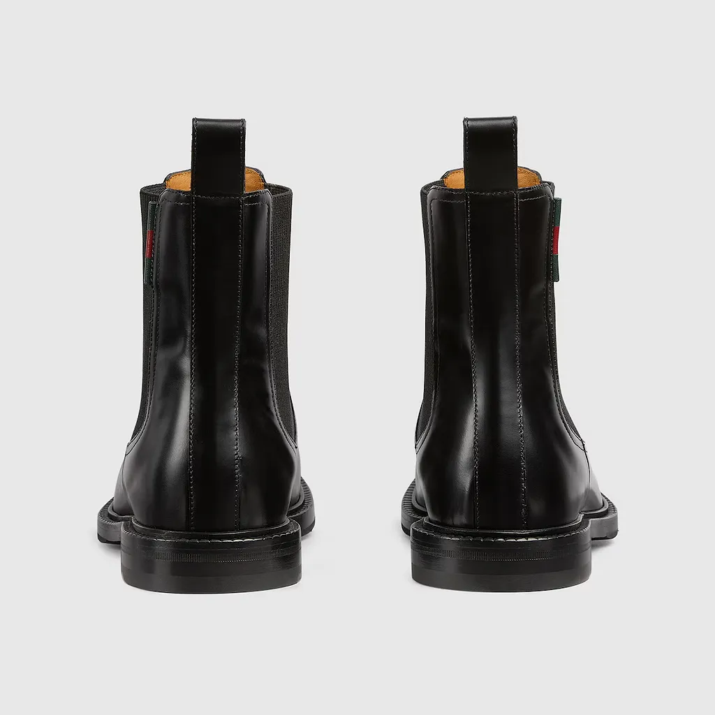 Ankle Boot With Leather Web