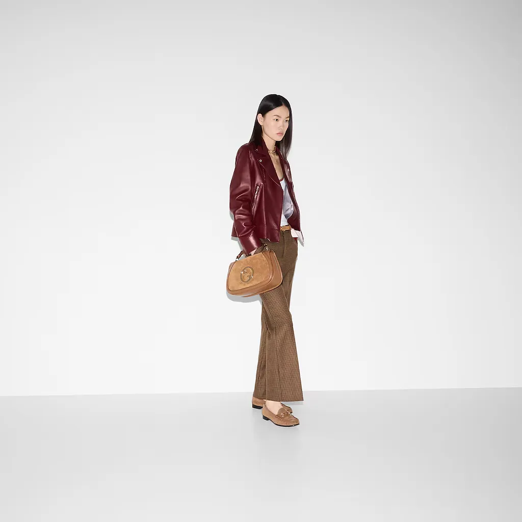 Embroidered Houndstooth Wool Trousers