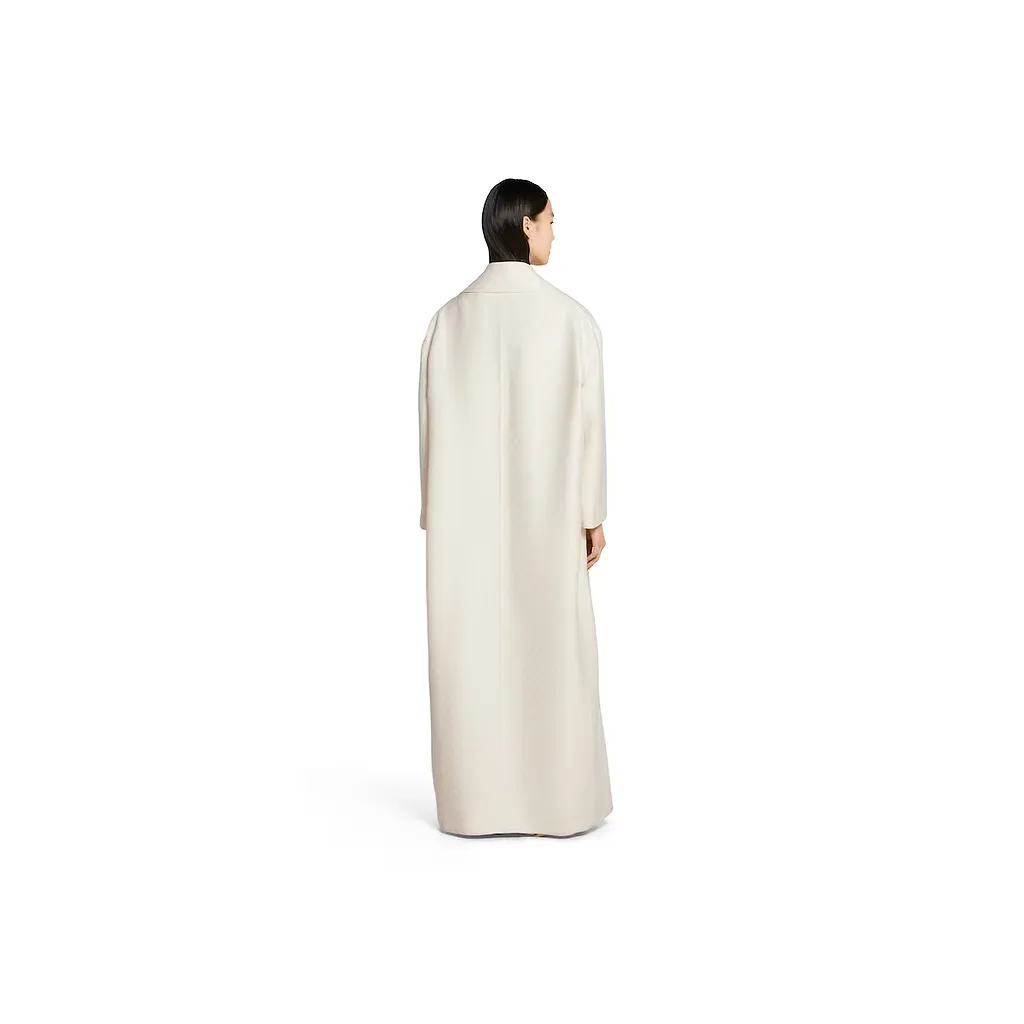 Gg Silk Wool CrÊPe Single-Breasted Coat