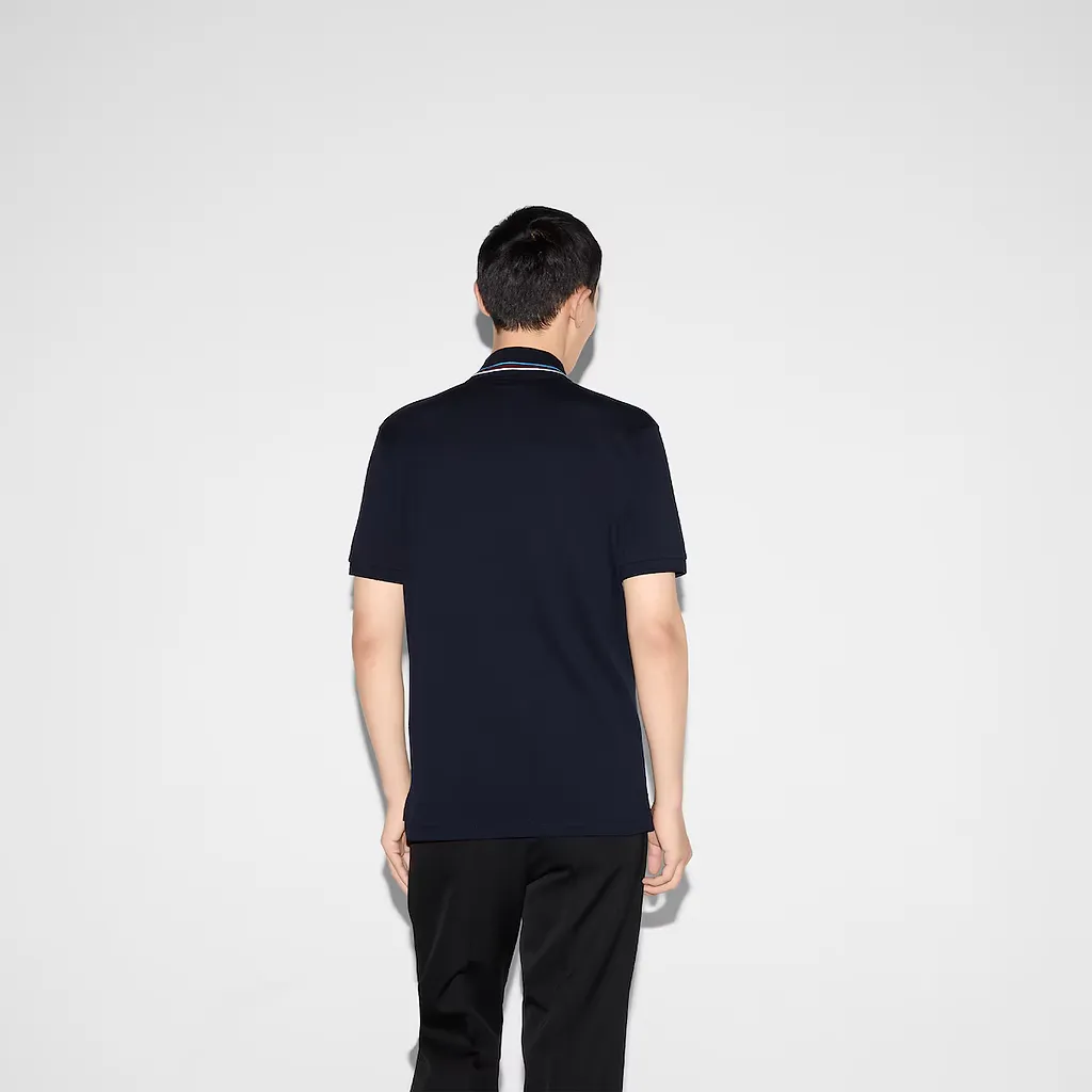Embroidered Stretch Cotton Polo Shirt