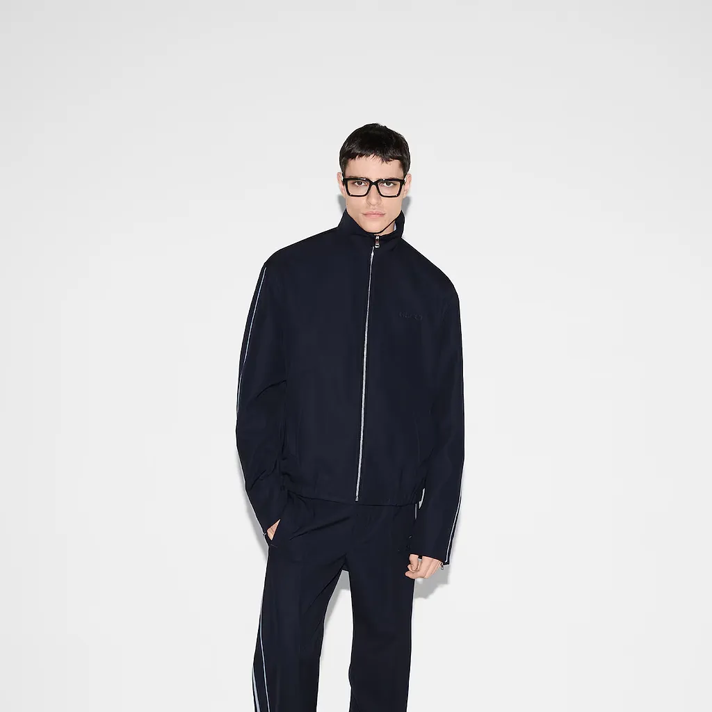 Embroidered Wool Twill Jacket