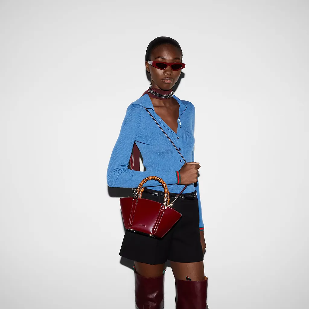 Mini Bamboo Top Handle Tote Bag