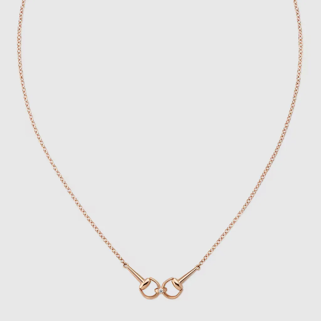 Gucci Horsebit Diamond 18K Chain Necklace