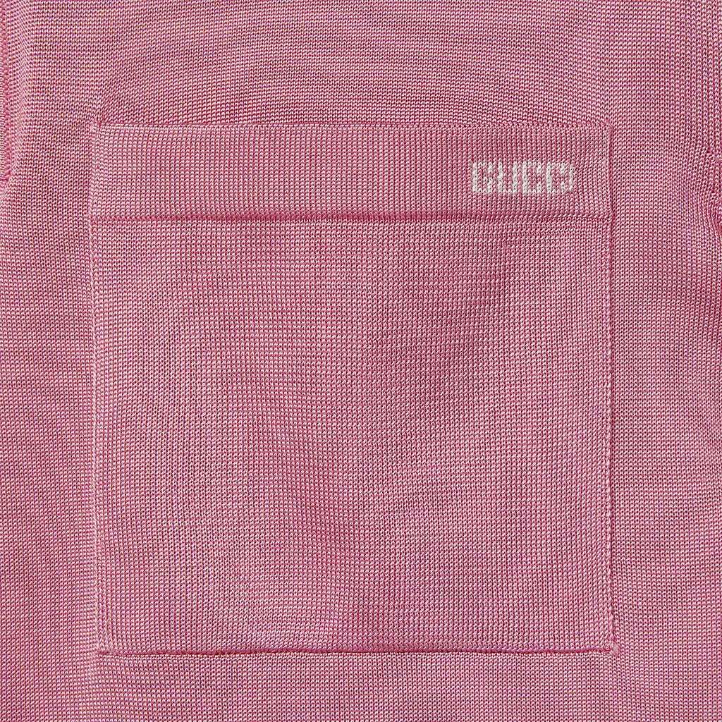 Fine Silk Knit Polo Shirt With Intarsia